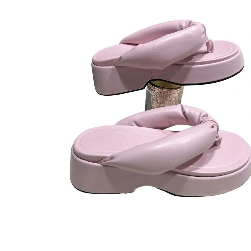 GANNI Women platform thong sandals sz 40 NWOT - Picture 6 of 10